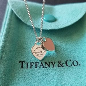 Tiffany & Co. Pink Enamel Mini Hearts Necklace